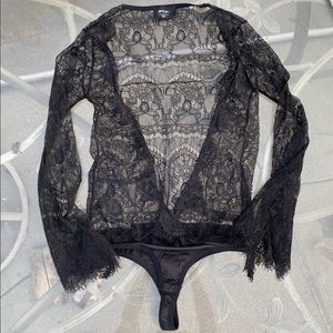 NastyGal Black Lace Bodysuit